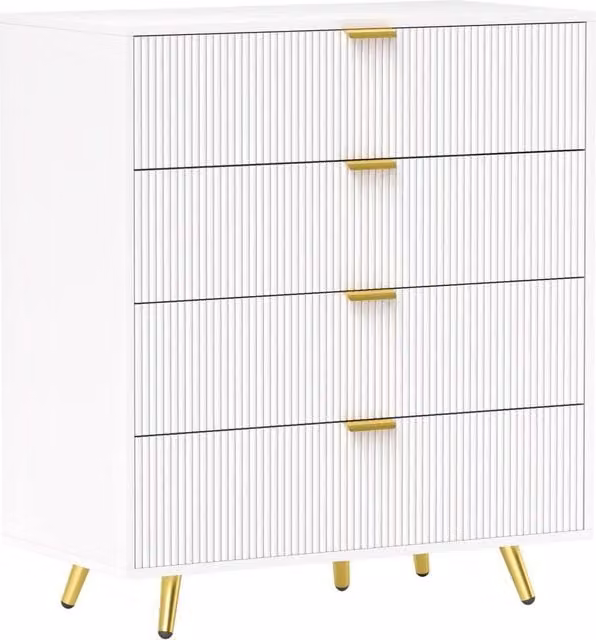 PAWNORA Modern White MDF Chest of Drawers for your Bedroom