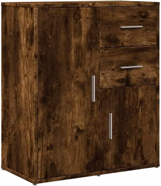 Berkfield Home Modern Smoked Oak Sideboard in Brown, W/D/H: 60 x 31 x 70 cm