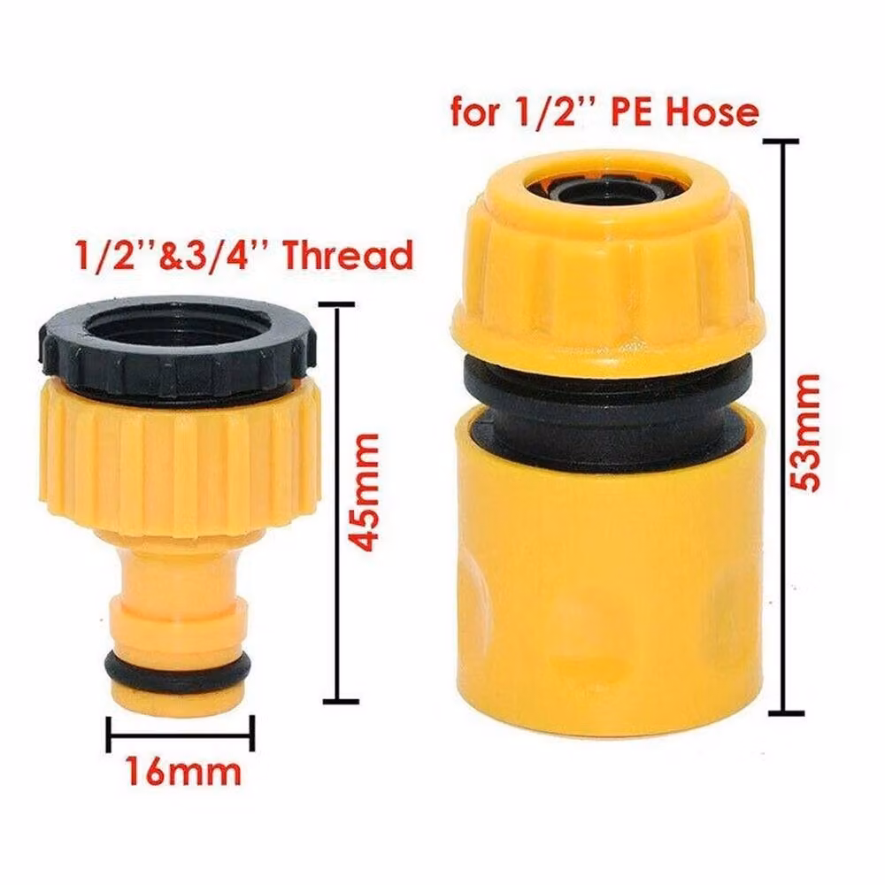 SPETLEK 10-Piece Garden Hose Tap Connector Set in Yellow – 2