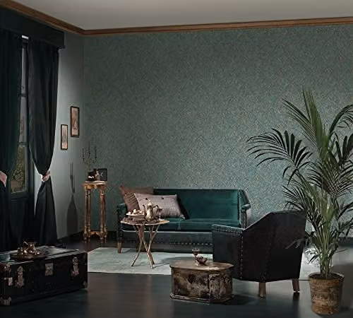 A.S. Création Mata Hari Oriental Non-Woven Wallpaper, Blue and Beige, W/H: 53 x 1000 cm – 2
