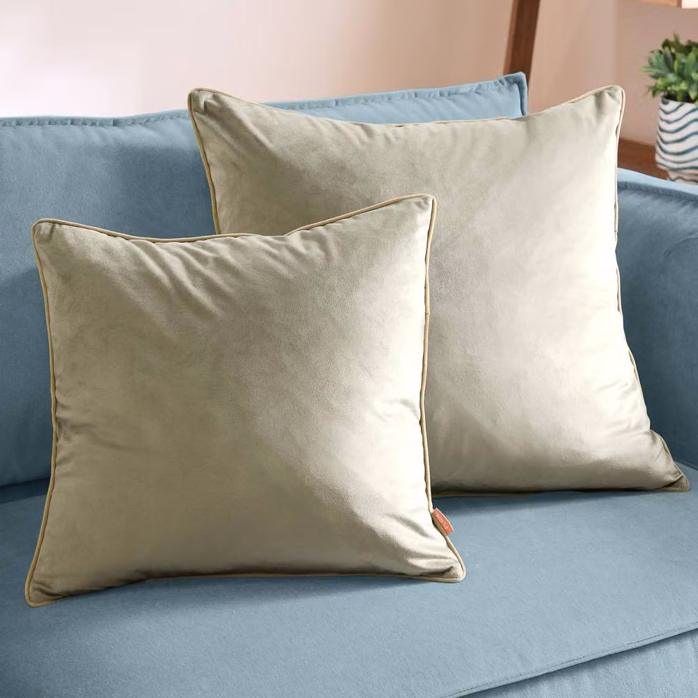 Furn Meridian Green Velvet Square Cushion with Removable Cover, W/D/H: 55 x 55 x 55 cm – 4