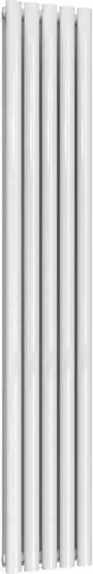 Bathroom Kingdom Neva White Double Oval Vertical Steel Radiator H: 1800 mm, W: 295 mm