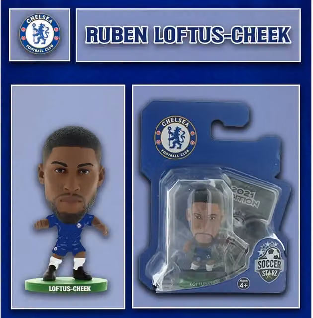 SoccerStarz Chelsea Ruben Loftus-Cheek Home Kit Classic Mini Figure, Blue, Height: 5 cm