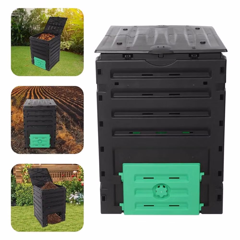 Nordara 119 Gallon Large Outdoor Garden Compost Bin in Black, W/D/H: 103 x 71.2 x 71.2 cm – 4