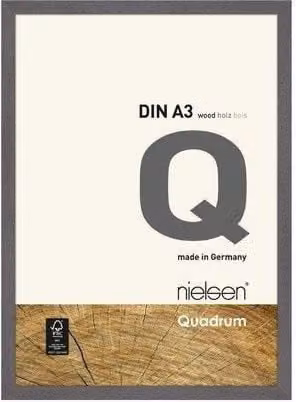 Nielsen Design Quadrum A3 Wooden Picture Frame in Grey with Protective Glass Front – 1
