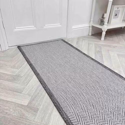 runrug Reversible Indoor/Outdoor Hallway Runner Rug, Grey Stone Look, W: 70 cm, L: 300 cm