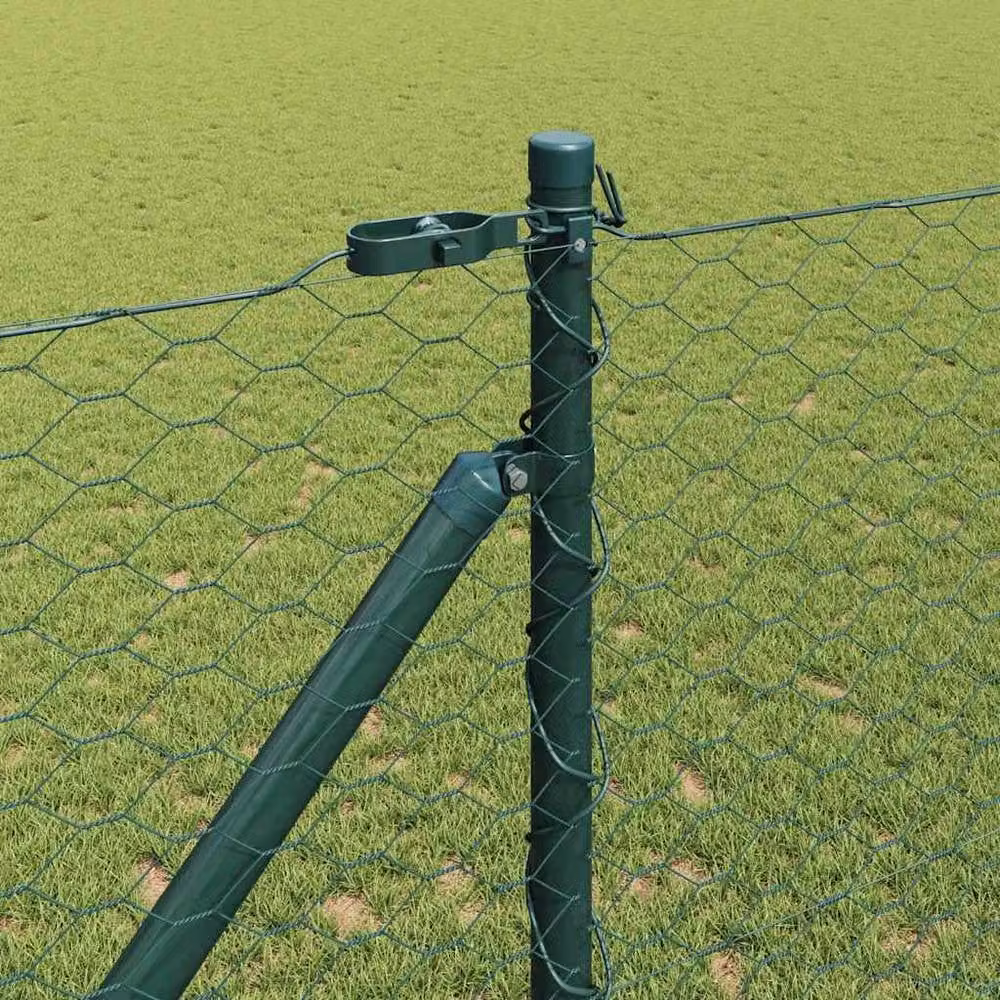 Berkfield Home Green PVC-Coated Steel Hexagon Fence, H: 120 cm x L: 50 m – 3