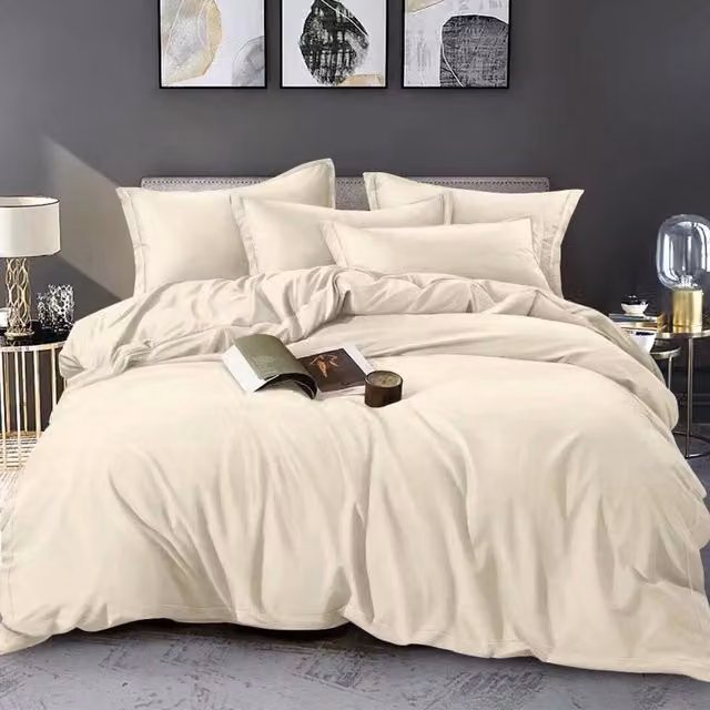 Ezysleep Beige Marl Printed Duvet Set and Pillowcase, 220cm