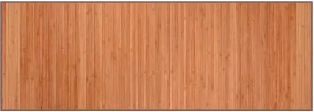 Berkfield Home Rectangular Bamboo Rug in Brown, W/D/H: 70 x 200 cm