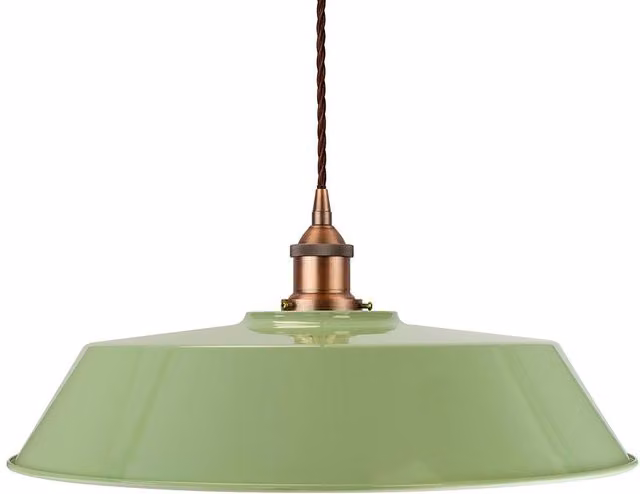 SE Home Chancery Large Pendant Light in Green and Matt Antique Copper