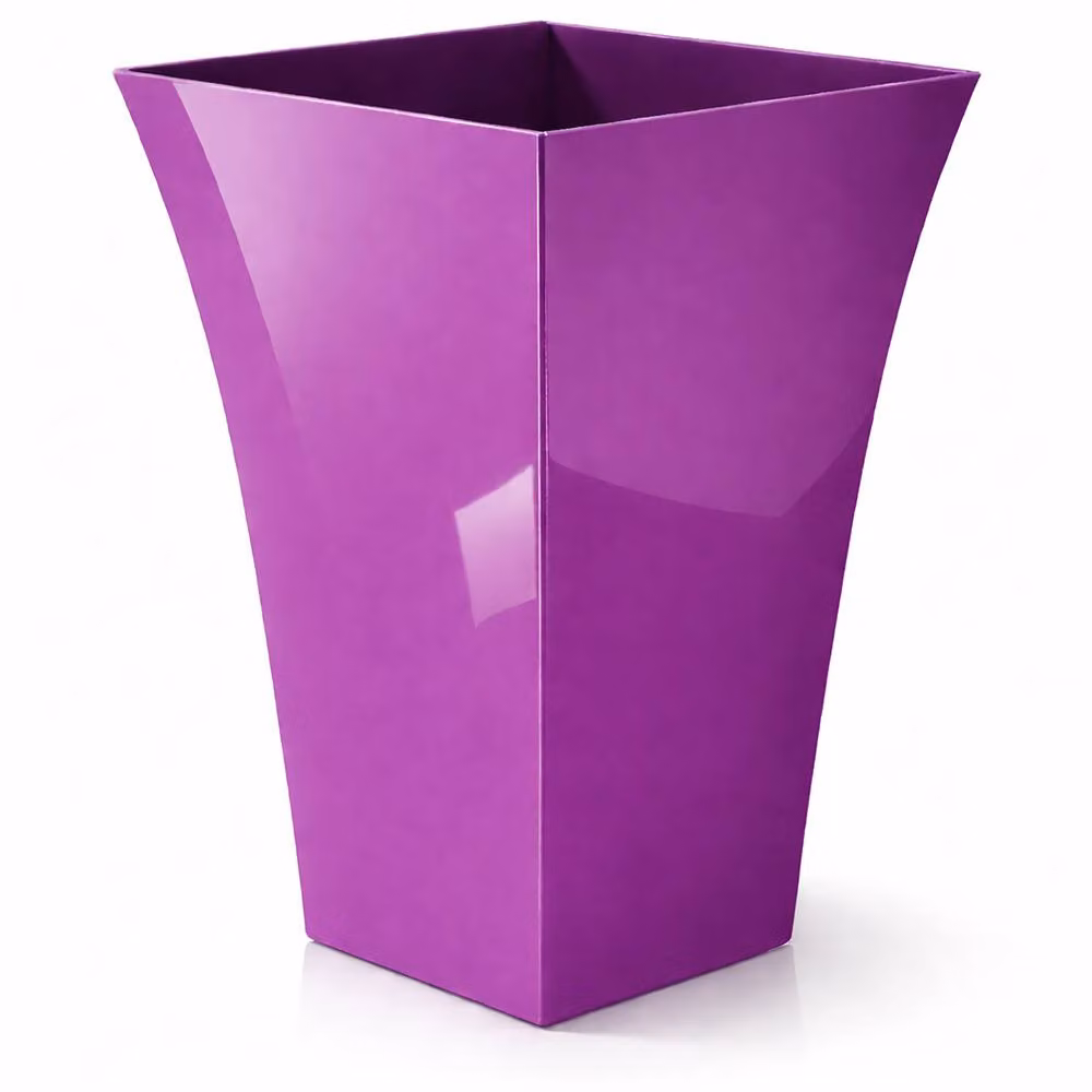 Simpa Milano Tall Square Plastic Plant Pots, Set of 2, Purple, H: 45 cm, W: 30 cm, D: 19 cm – 3