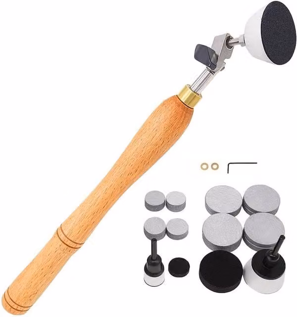 SPETLEK Bowl Sander Kit with Hook and Loop Pads in Natural