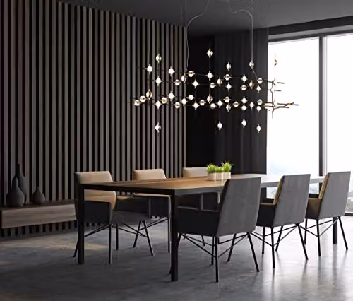 Netlighting Provenza Modern Integrated LED Pendant Ceiling Light, Black, 3000K – 3