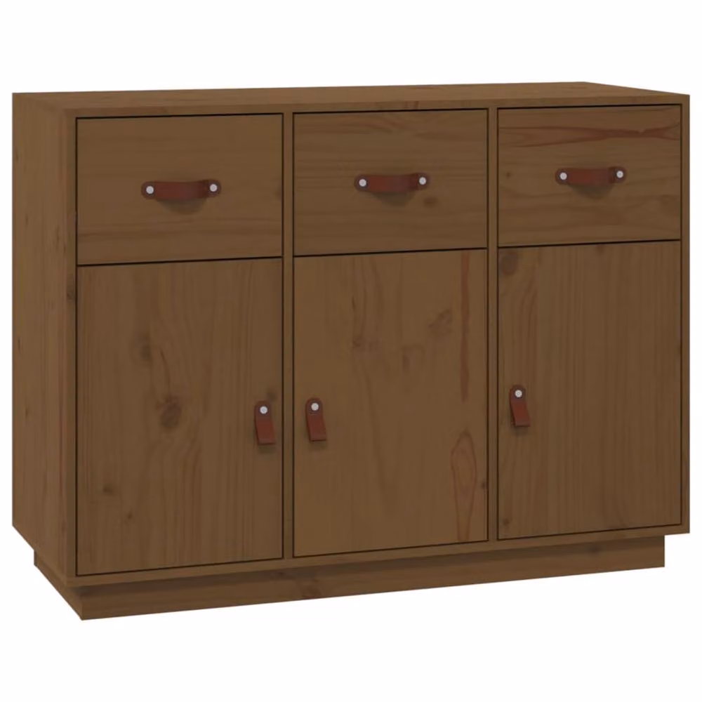 Berkfield Home Sideboard in Honey Brown Solid Pine, W/D/H: 100 x 40 x 75 cm – 2