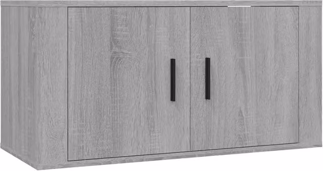 Berkfield Home Wall Mounted TV Cabinet in Grey Sonoma, W: 80 cm, D: 40 cm, H: 34.5 cm