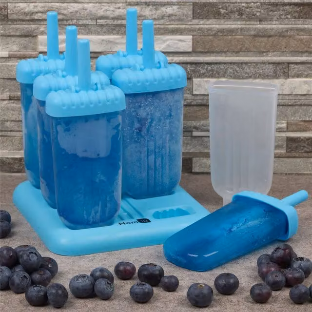 Homiu Silicone Ice Pop Moulds, 6 Pack, Turquoise