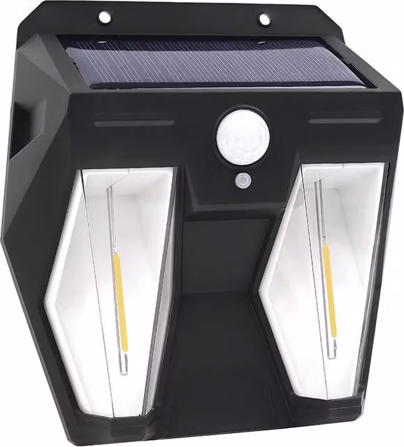 Livingandhome 2.2W LED Solar PIR Motion Sensor Wall Light in Black