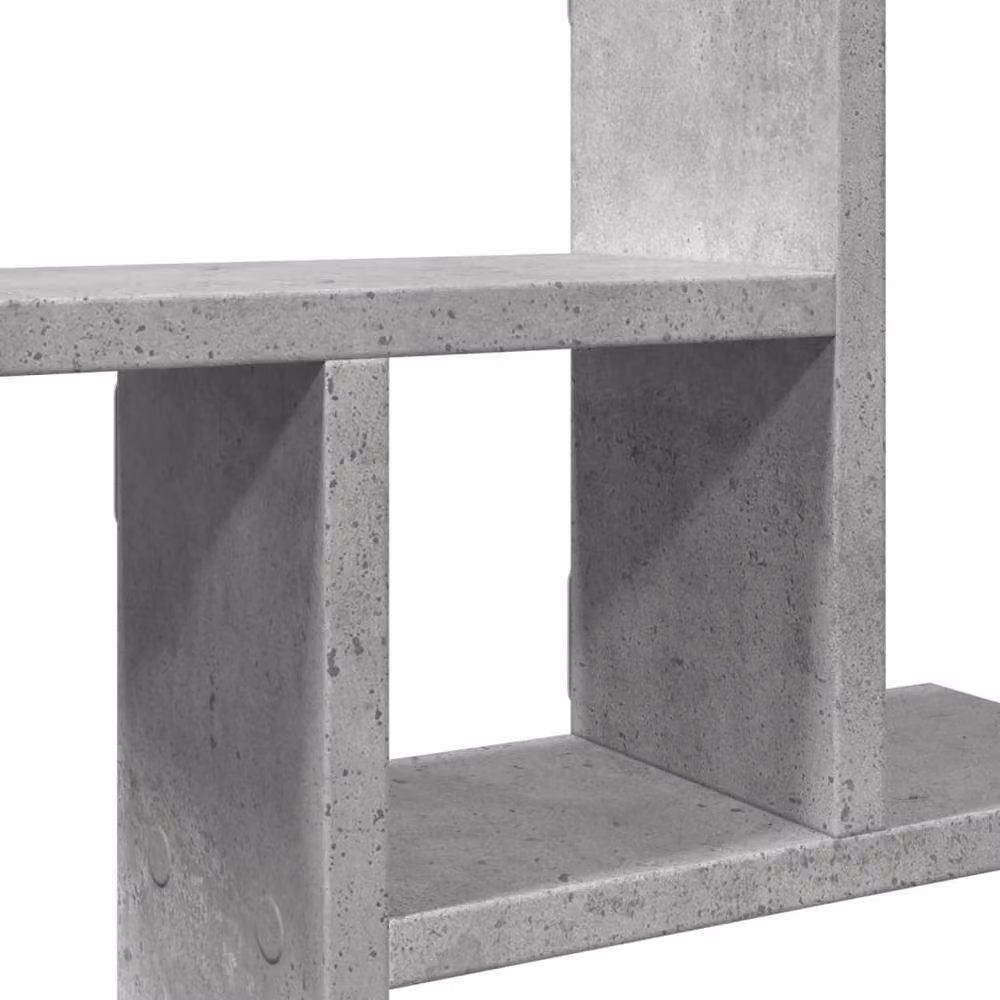 Berkfield Home Set of 2 Durable Wall Mounted Shelves in Concrete Grey, W/D/H: 50 x 12 x 50 cm – 3