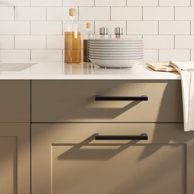 Berkfield Home Matt Black Stainless Steel Bar Cabinet Handles, 20 Pack, Length: 128 mm – 1