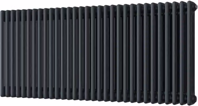 UK Radiators Anthracite Steel 3 Column Horizontal Radiator W: 135.5 cm, H: 60 cm