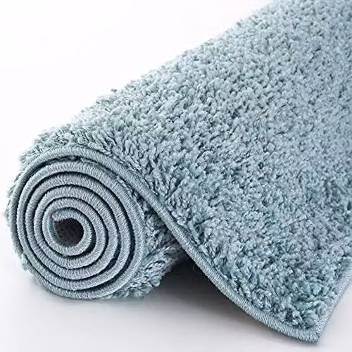 THE RUGS Shaggy Soft Plain High Pile Rug in Duckegg Blue, W/D/H: 180 x 270 x 1 cm – 2