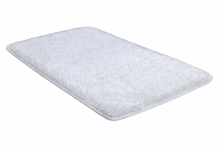 RugsX White Rectangular Bath Mat, W/D/H: 60 x 100 x 1 cm