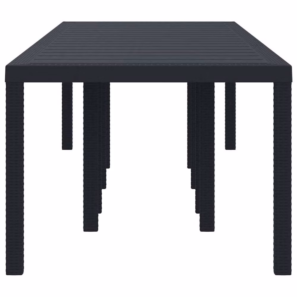 Berkfield Home Modern Anthracite Poly Rattan Garden Table, W/D/H: 300 x 100 x 73 cm – 3