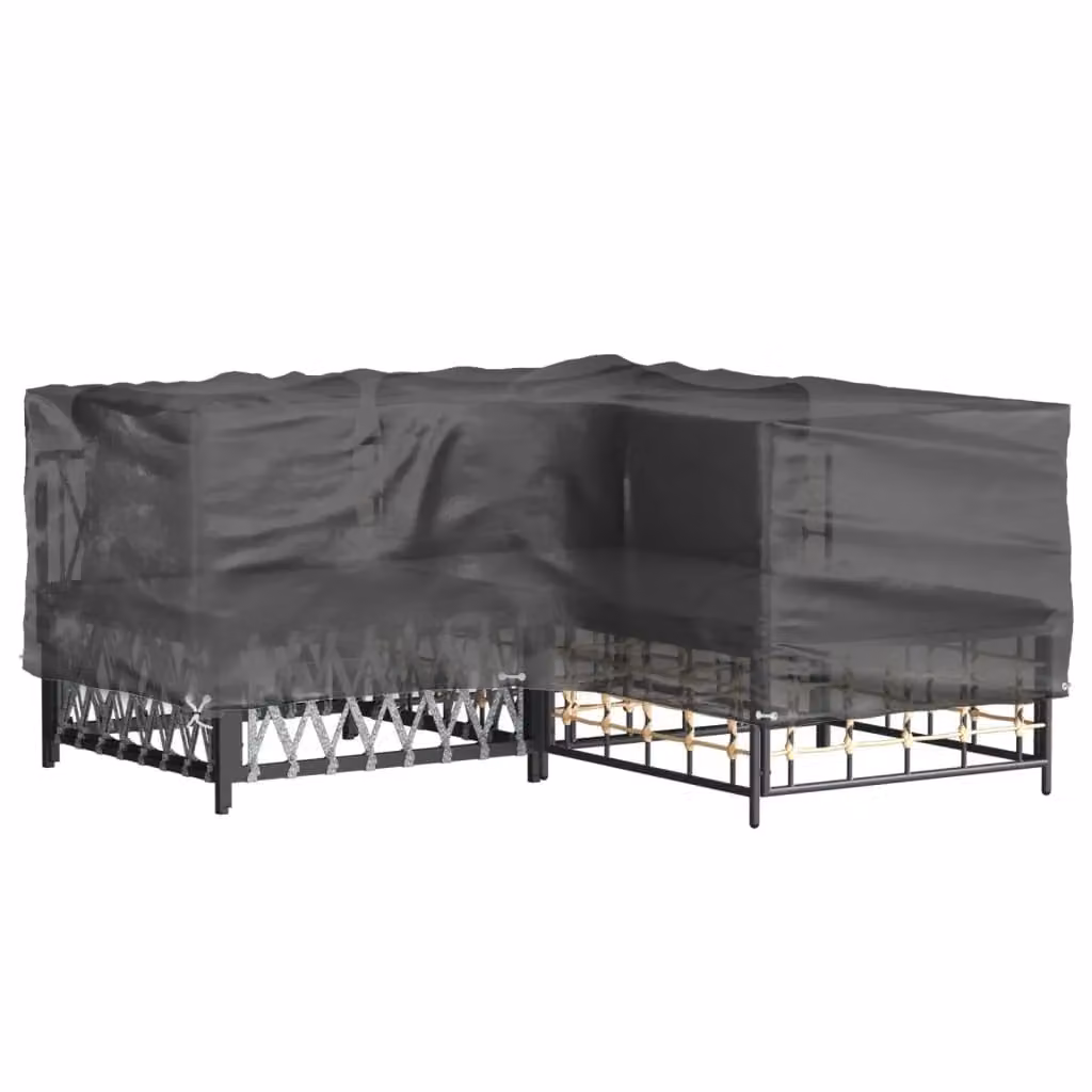 Berkfield Home L-Shaped Garden Furniture Cover with 12 Eyelets, Black, W/D/H: 185 x 185 x 70 cm – 2