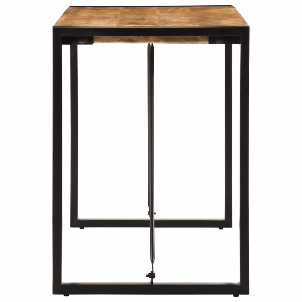 Berkfield Home Rectangular Mango Wood Dining Table in Brown, W/D/H: 120 x 55 x 76 cm – 3