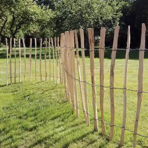 Access Garden Products Chestnut Heavy Duty Paling Fence Roll with Steel Wire, Brown, W: 5 m, H: 1.5 m – 4