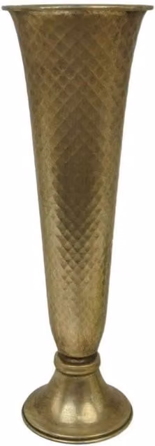 KDMD Antique Gold Geometric Metal Table Centre Vase