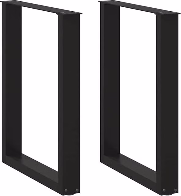 Berkfield Home U-Shaped Steel Coffee Table Legs, 2 Pieces, Black, W: 70 cm, H: 72-73 cm