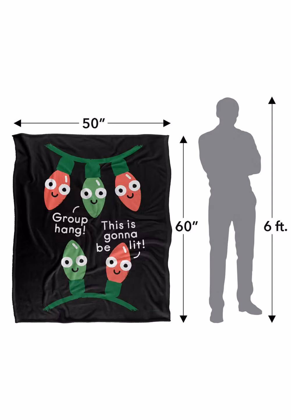 Bcreative David Olenick A Delightful Holiday Super Soft Fleece Throw Blanket, White, W/D/H: 152 x 127 cm – 9