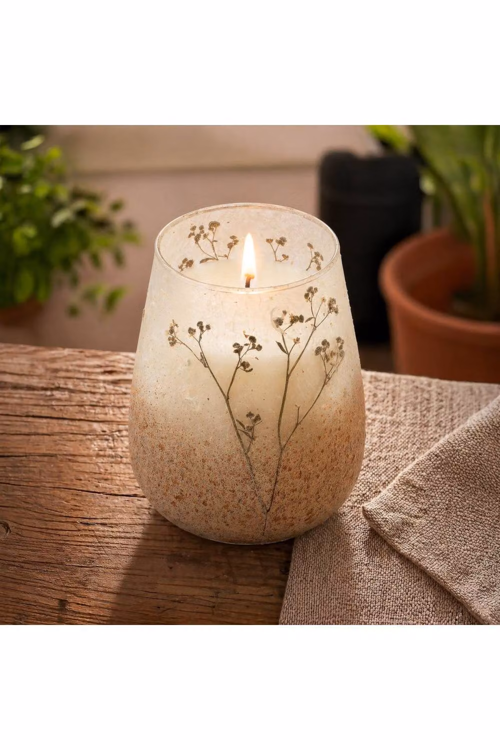 KDMD Wildlight Woods Tall Glass Jar Candle in Brown with 150 Hour Burn Time – 4