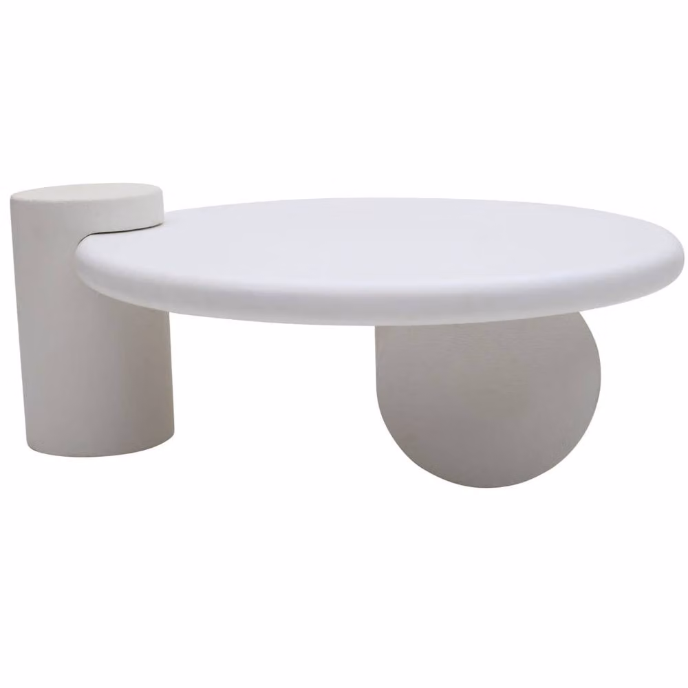 Wyld Haus Atlanta White Sculptural Round Coffee Table, W/D/H: 90 x 90 x 40 cm – 2