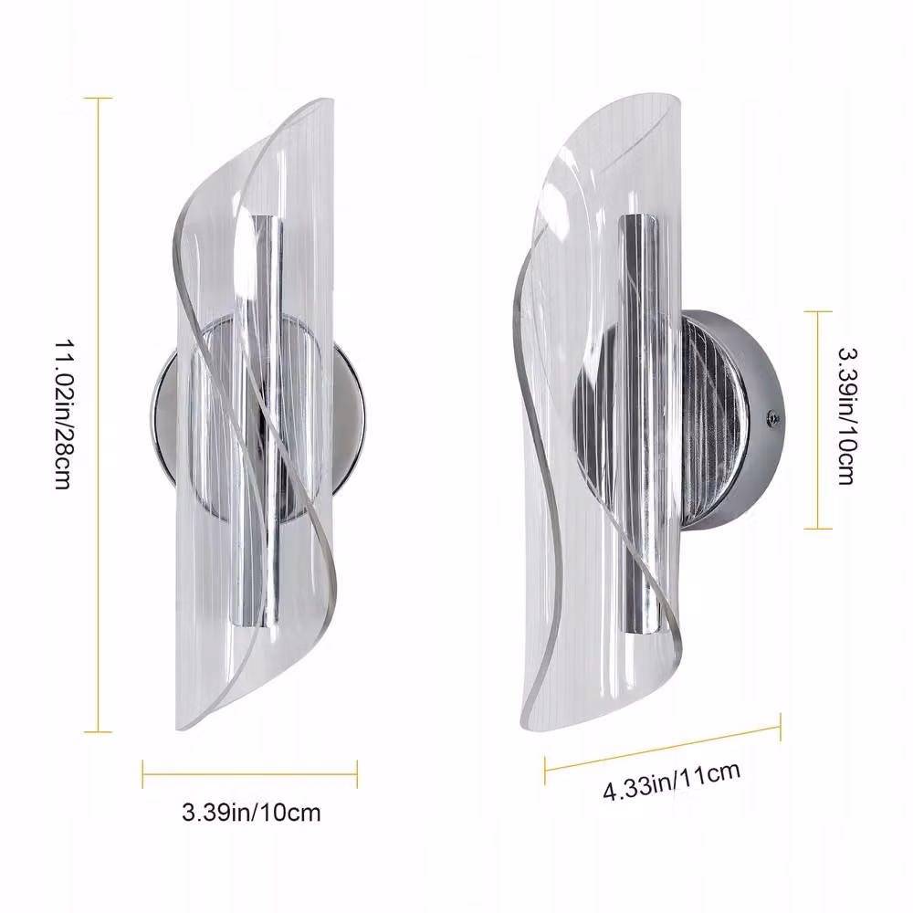 COMELY 12W LED Spiral Design Silver Wall Light with 3 Colour Temperatures – 4