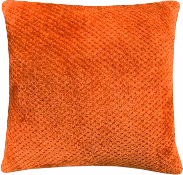My Home Jumbo Fleece Textured Square Cushion in Orange