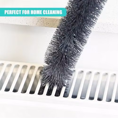 GEEZY Set of 2 Black Radiator Cleaning Brushes, 71 cm Long Flexible Bristle Dusters – 6