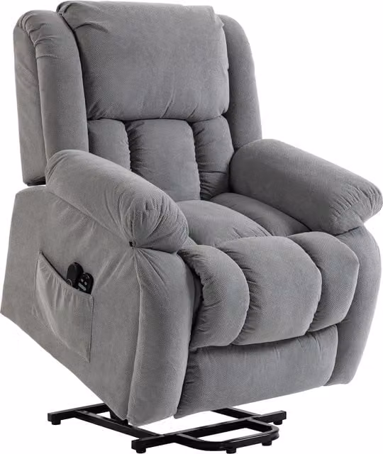HOMCOM Electric Recliner Lift Chair with Massage, Heat and USB Port in Light Grey