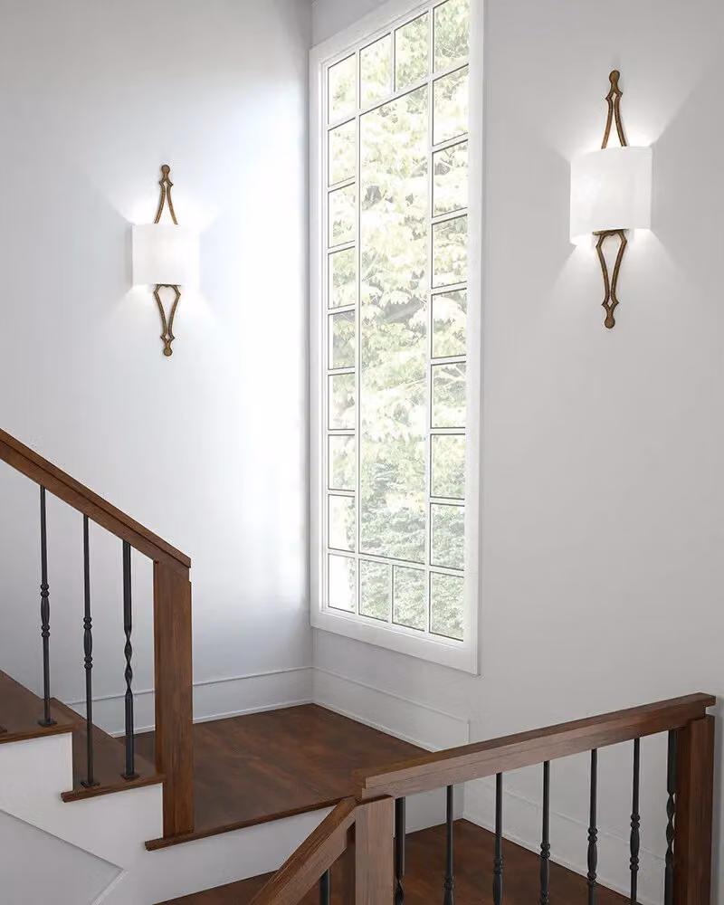 Loops Gold and Brass LED Wall Light Sconce with E27 Bulb Holder – 2