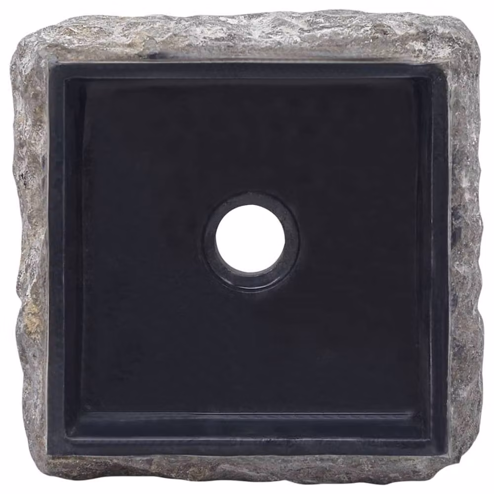 Berkfield Black Marble Square Home Sink W/D/H: 30 x 30 x 13 cm – 3