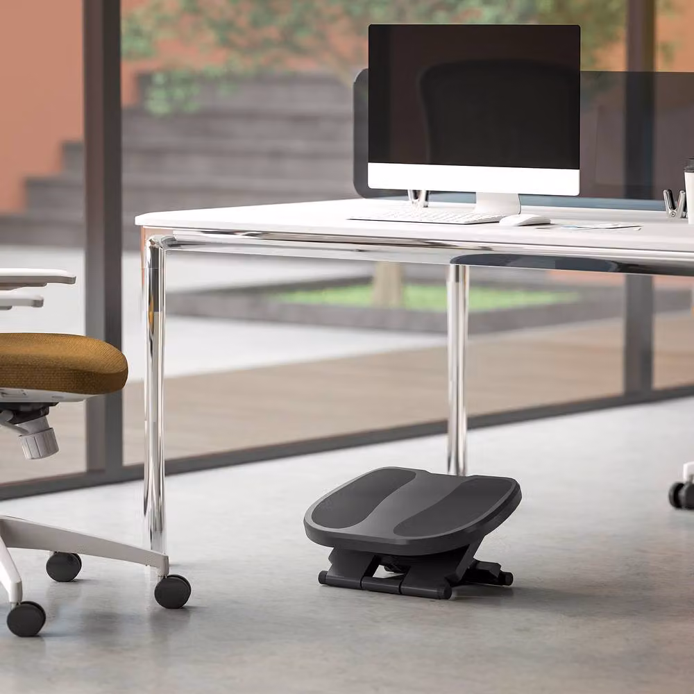 STILVORA Adjustable Office Footrest with Rocking Angle in Grey – 8