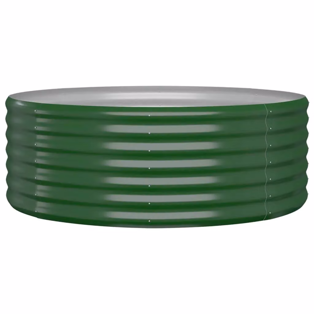 Berkfield Home Garden Green Powder-coated Steel Raised Bed W/D/H: 100 x 100 x 36 cm – 2