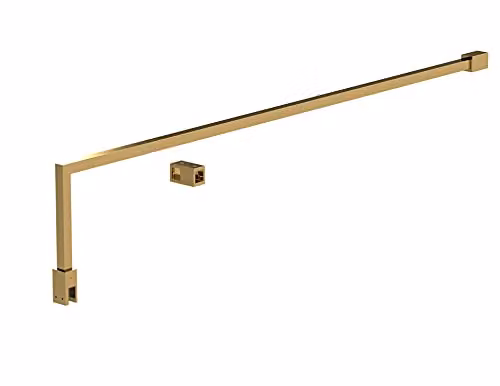 nuie FIX025 Modern Stainless Steel Wetroom Screen Support Arm in Brushed Brass, W/D/H: 15 x 150 x 1000 mm