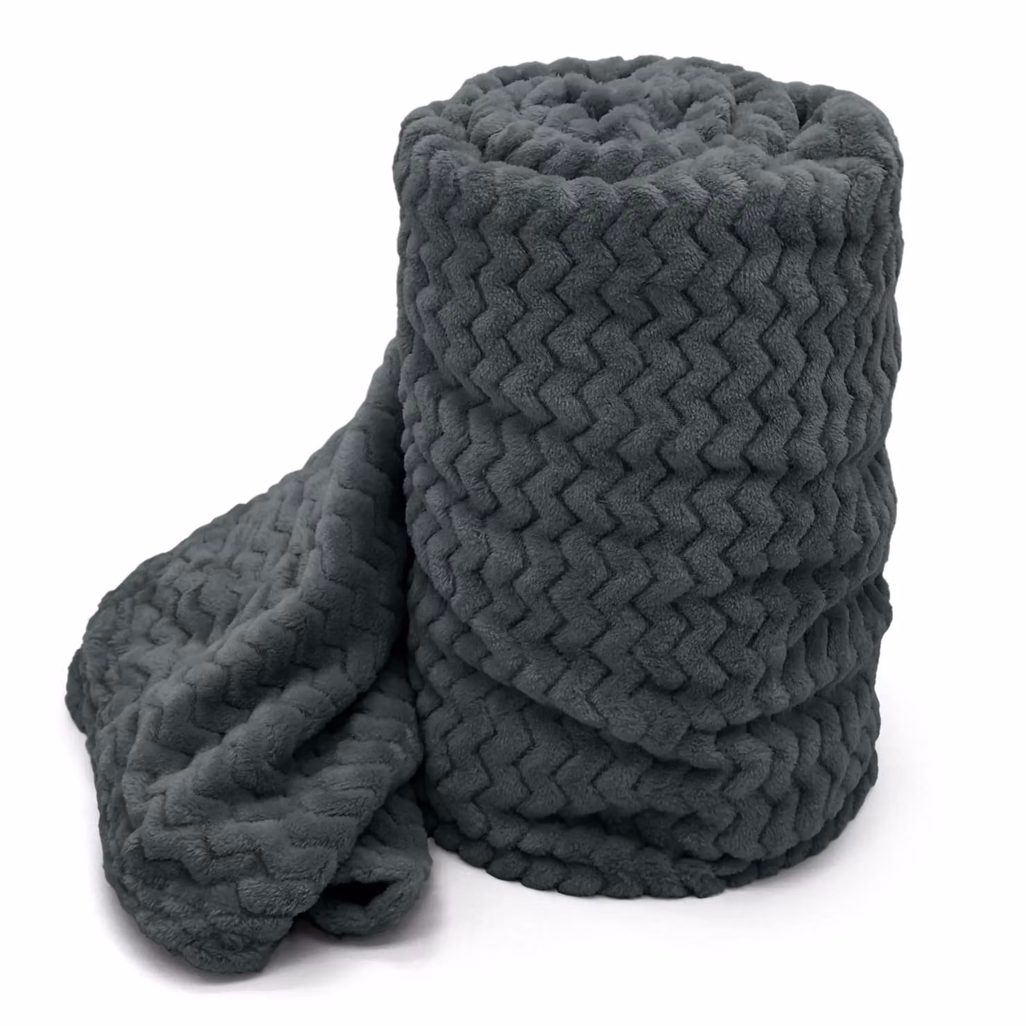 Velosso Super Soft Plush Chevron Throw Blanket in Silver Grey, W: 127 cm, L: 152 cm – 2