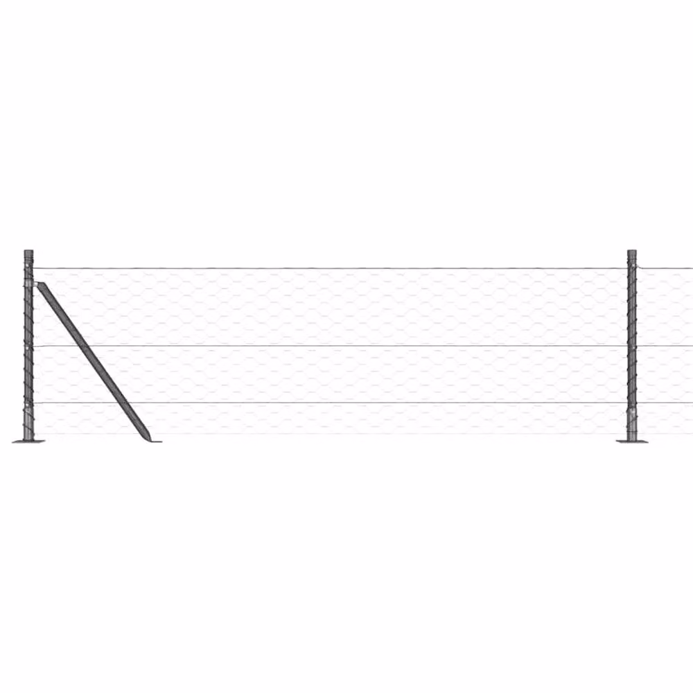 Berkfield Home Grey Powder-Coated Steel Hexagon Fence, W: 0.6 m, L: 100 m – 4