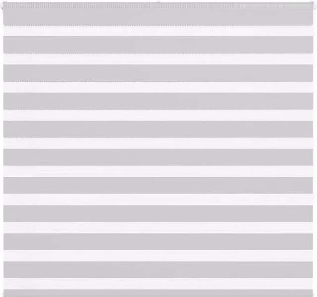 Berkfield Home Zebra Blind in Light Grey, W: 150.9 cm, H: 155 cm, Polyester Fabric