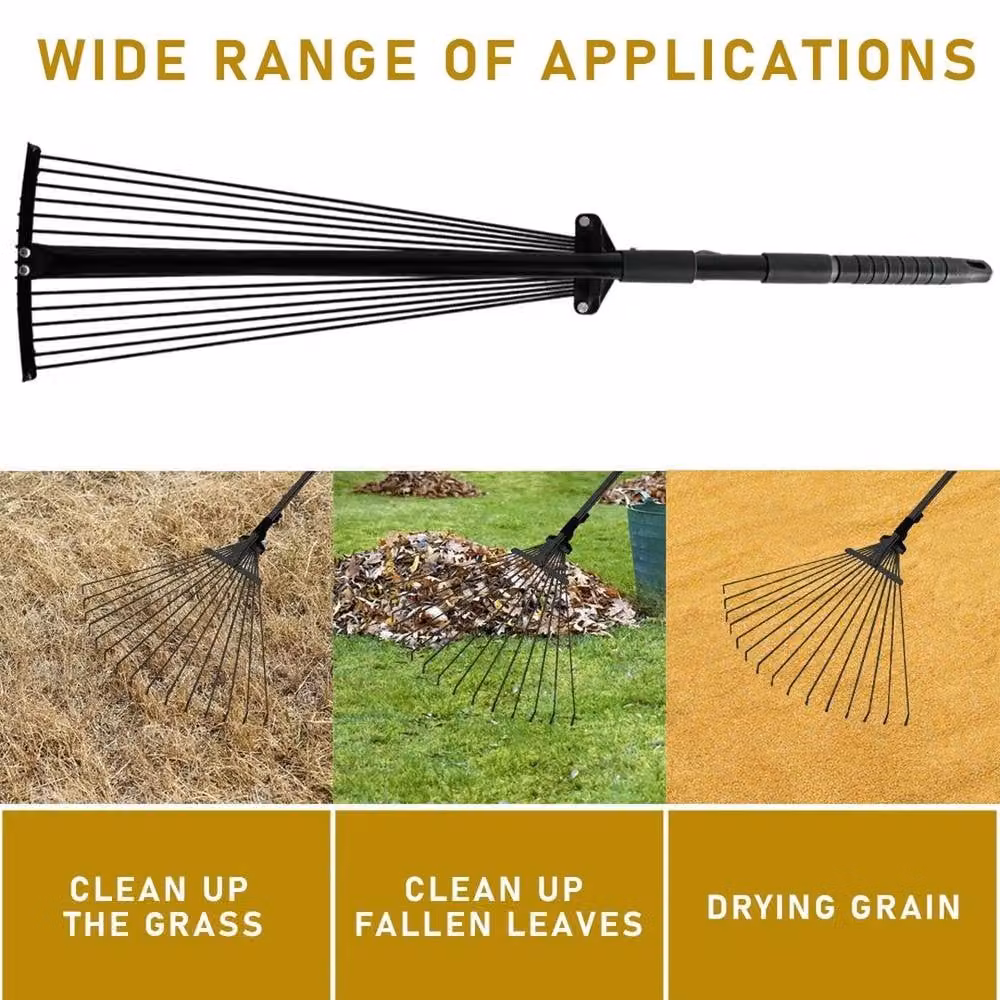 Kelvenix Adjustable Telescopic Metal Garden Rake in Black – 2