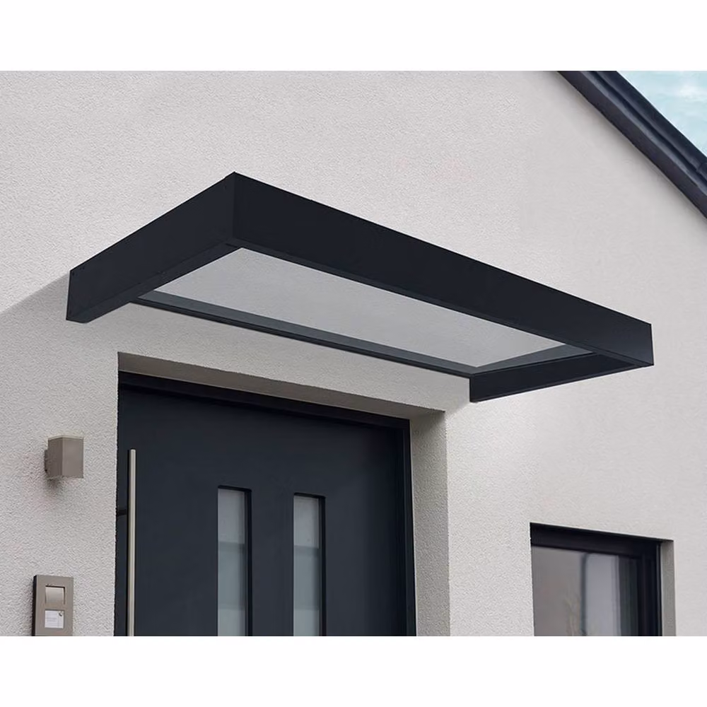 Palram Sophia Door Awning Canopy in Grey and Transparent, W: 95 cm, H: 17 cm – 2