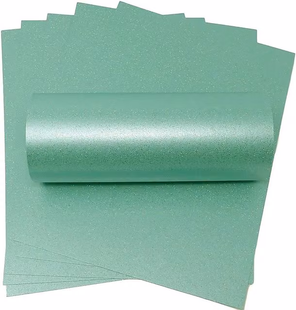 Syntego 10 Sheets of A4 Blue and Turquoise Iridescent Sparkle Construction Paper